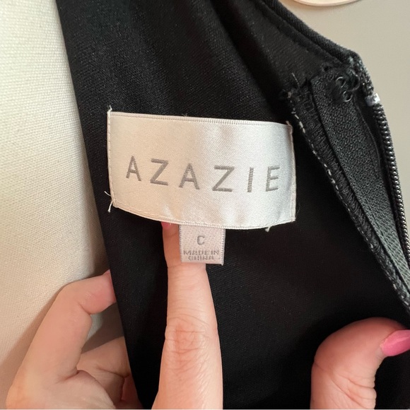 NWT Azazie Brooke Black One Shoulder Dress - Picture 10 of 14